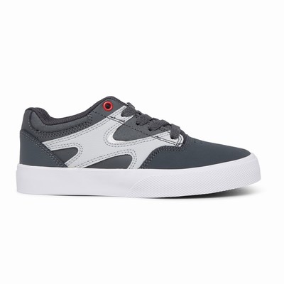 DC Kalis Vulc Kid's Red/Grey/White Skate Shoes Australia DFC-124